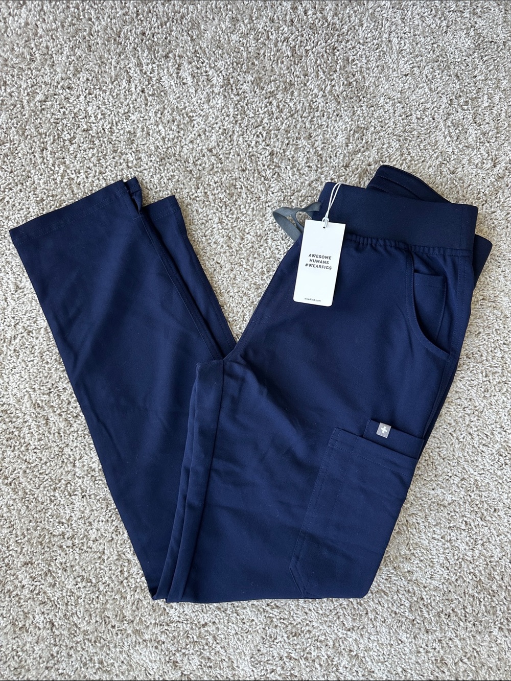Figs Women's Yola Scrub Bottoms Navy - Yoga Waistband XS